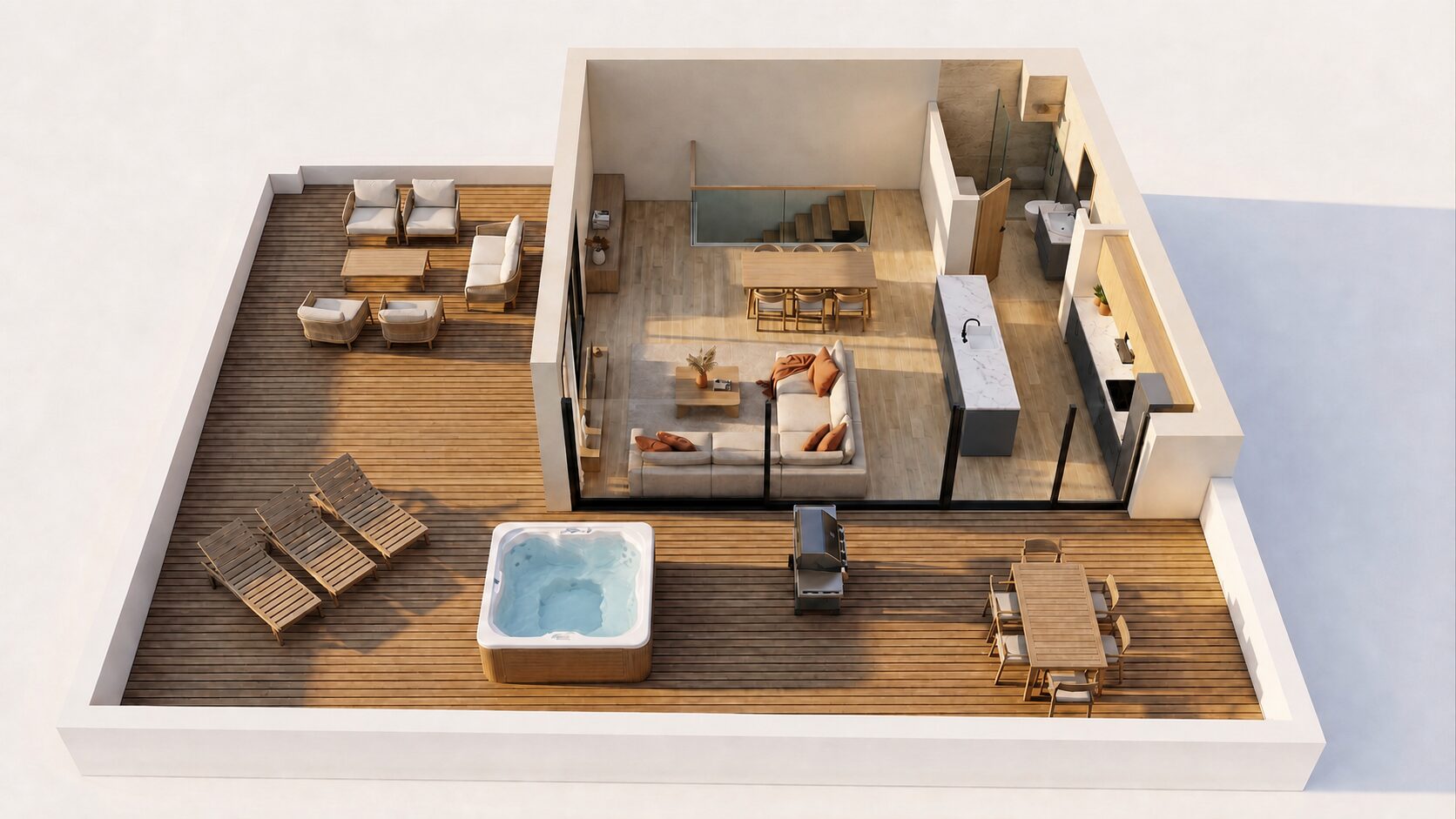 Duplex de 4 chambres avec toit-terrasse privatif
